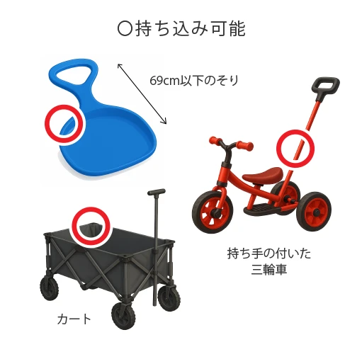 持ち込み可能な遊具等